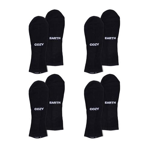 Image of Cozy Earth Essential Quarter Socks for Women and Men - Soft Mercerized Cotton Crew Socks 2-Pack Set - Heel & Arch Support
