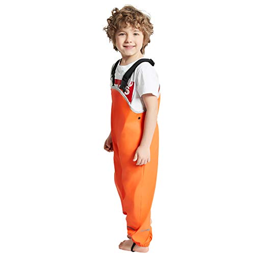 Aliwiner Kids Waterproof Rain Pants Dirty Proof Suspender Trousers For Boys And Girls Orange Xl thumb #1