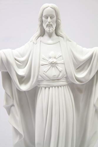 Estatua Blanca de Corazón Sagrado de Jesús de 24 pulgadas miniatura 2