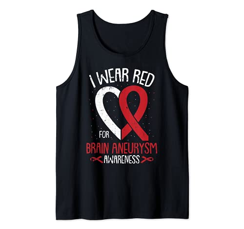 Me pongo rojo para el cerebro Aneurisma conciencia Guerrero sobreviviente Camiseta sin Mangas