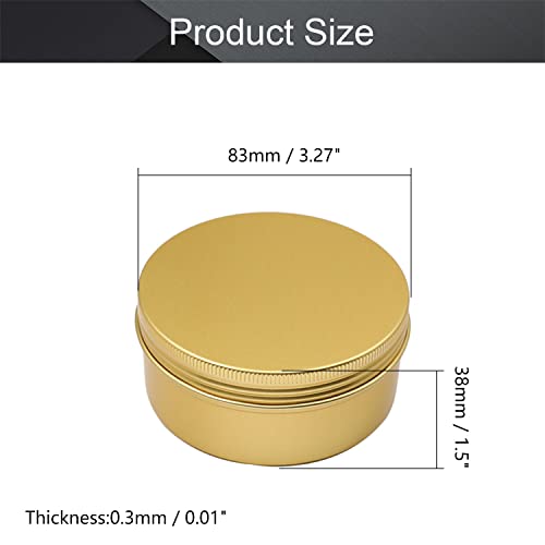 Image of Othmro 6Pcs 5.1oz Metal Round Tins Aluminum Tin Cans Jar Refillable Containers 150ml Tin Cans Tin Bottles Containers with Screw Lid for Salve Spices Lip Balm Tea Candies Gold 83x38mm