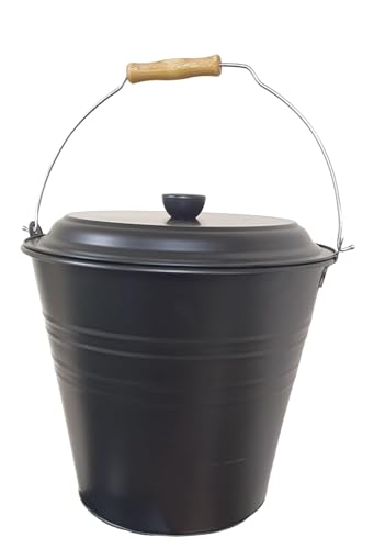 Easy Shopping 12L Metal Ash Bucket with Wood Handle