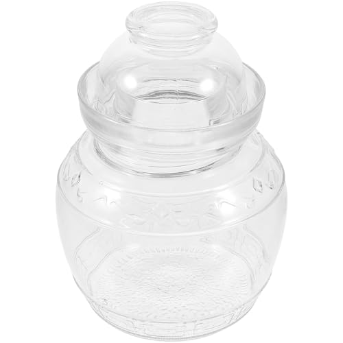 JOINPAYA Tarro de Fermentación para Alimentos 1,5 Kg Vidrio Transparente Tapa Hermética, Adecuado para Cocina y Conservación de Verduras