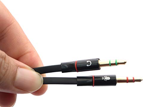 Cable divisor auriculares 3.5mm Y macho a micrófono y audio 20CM miniatura 4