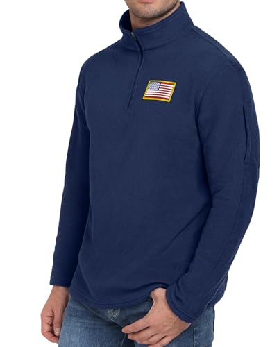 USA Flag Graphic sweatshirt for men,American Patriotic 1/4 Zip Long Sleeve Pullover with shoulder pocket2