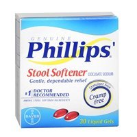 Phillips Stool Softener Liquid Gels , 30 CT (Pack of 6)