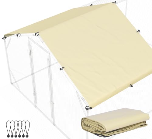 Quictent 10.7x6 FT Chicken Coop Cover Heavy Duty Waterproof Tarp, Shade Cloth UV Protection for Large Walk-in Chicken Run, Sun & Rain Shield, 12 Ball Bungees (Top Cover)