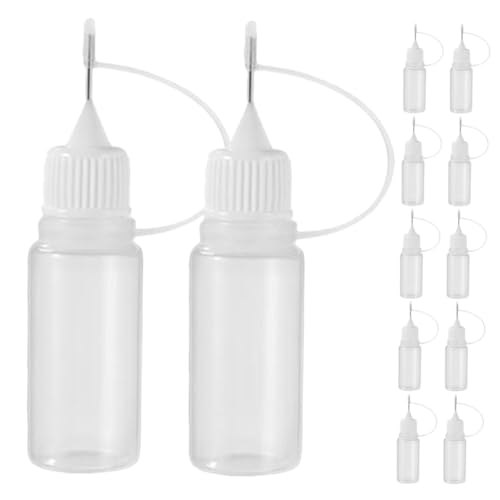 LAPYAPPE Pe製ピンホール添加ボトル 12個セット 5ml 精密ニードルチップ 接着剤ボトル Diyや模型制作に