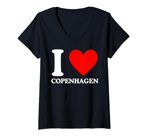 Womens I Love Copenhagen Tee - I Heart Copenhagen V-Neck T-Shirt
