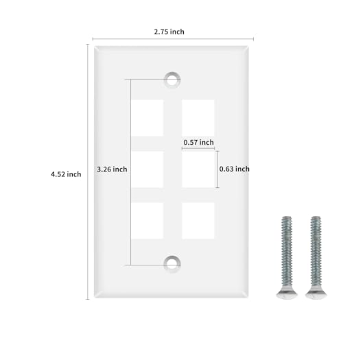 Plaques murales Keystone 6 ports blanc lot de 10 pour câble réseau RJ45 - 3