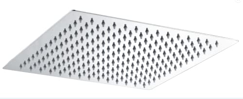 IMEX - Rociador de Ducha Cuadrado extraplano de acero inoxidable 40 x 40 cm, Cromado - RDC004