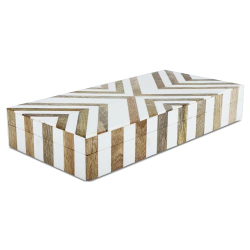 Boîte de rangement moderne 25x11 cm, support télécommande et boîte à bijoux - 2