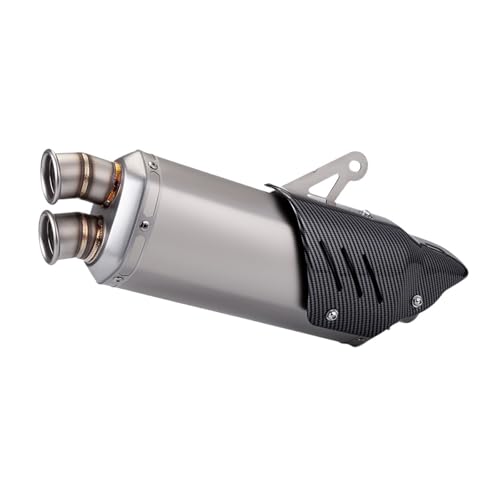 Motocicleta Protector Calor Silenciador De Tubo De Escape para Motocicleta, Protector Térmico De Doble Salida De 490 Mm, Cubierta Aislante para Motocicleta, Componentes Antiescaldaduras