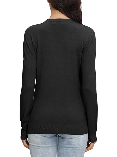 Image of EXCHIC Women's Long Sleeve V-Neck Casual Sweaters Fall Classic Soft Knit Top 2026 Fit Basic Pullover Tops