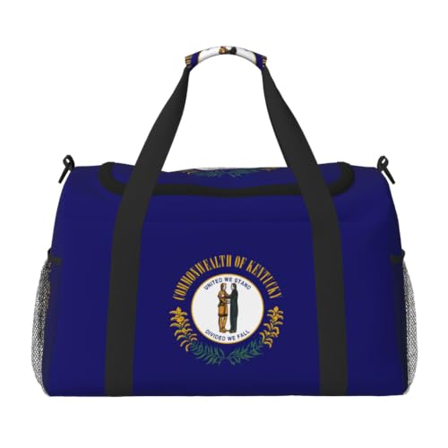 Bolsa de mano con la bandera de Kentucky, formato plegable y versátil para viajes