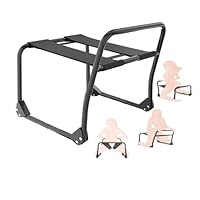 OnundOn Sexmöbel Stuhl Erotik Bondage Fesseln Position Master Sexspielzeug Für Paare Belastung des elastischen Riemens ca. 60 kg (Faltbar Ohne Bogenplatte- Schwarz)