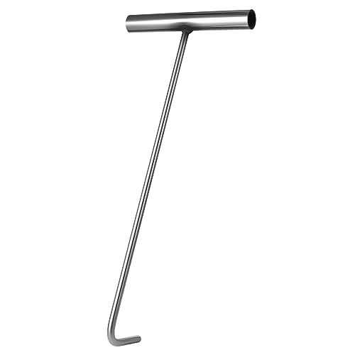 Gatuida Stainless Steel T-Hook T Hook Well Cover Hook Well Lid Hook T Shaped Hook Manhole Cover Lifting Tool Manhole Cover Lifting Device Hand Lifting Tool Door Lifter Manhole Cover Lifter