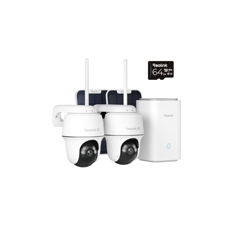 Reolink Home Hub+ 4K HD Security Camera Outdoor Wireless Kit, Argus PT Ultra+Solar Panel Home Security System, 64GB Local Storage, No Subscription Fee