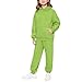 Lounge Sets for Girls 2 Piece Fall Winter Fashion Hoodie Sweatshirt and Jogger Sweatpant Kids Dance (Green, 15-16)