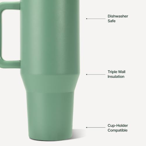 Image of HydroJug Traveler 40oz, Insulated Tumbler with Handle & Straw, Sage