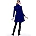ForeMode Women Swing Double Breasted Wool Pea Coat with Belt Buckle Spring Mid-Long Long Sleeve Lapel Dresses Outwear (Blue, Small)…