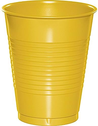 Creative Converting Premium Plastic Cups 16 OZ, 20 Count (Pack of 1), School Bus Yellow