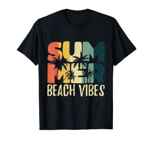 Vacay vibes retro vintage beach vacaciones verano cotización camiseta