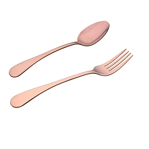 Germany Cutlery Stainless Steel Dishwasher Safe Rosegold Color Flatware Cocktail Forks , Spoon , Tableware Cutlery Set, Utensils for Kitchens – 5 Inch , 2 Pcs