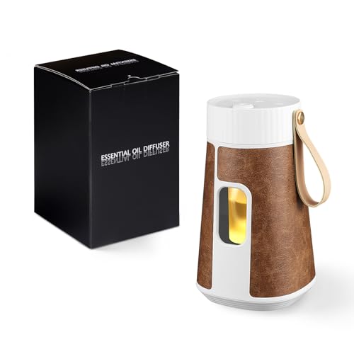 Difusor de Aceite Esencial sin Agua, difusor de Aceite de aromaterapia MIFxin para Dormitorio, Modo Temporizador de 1/2/3 Horas y 3 Modos de luz LED, difusores portátiles para Oficina (marrón)