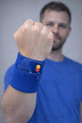 Image of Suddora Zipper Wrist Pouch - Sweatband /Wristband Wallet for Keys, ID, Cards, Cash