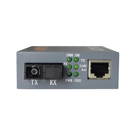 Gigabit Fiber Optical Media Converter HTB-GS-03 1000Mbps Single SC Port External Power Supply Transmitter(1Pair EU Plug)