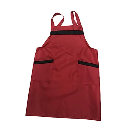 Garneck Unisex Industrial Apron Red Greaseproof Acid-resistant Alkali-resistant for Artists Kitchens