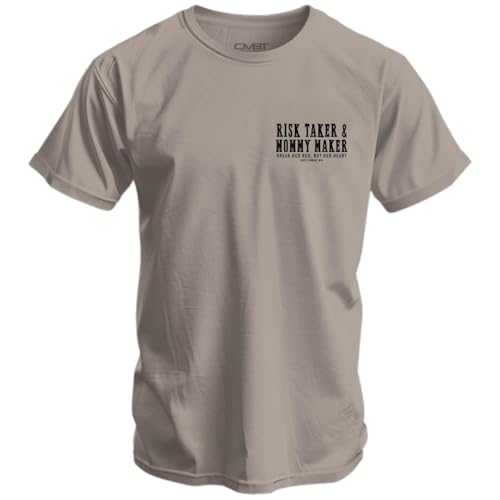Combat Iron Men's Graphic T-Shirt | Risk Taker, Mommy Maker | Athletic Fit, Tagless Comfort2