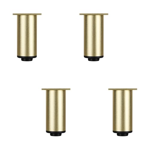 Pies de Muebles Dorado Cuadradas, 4 Piezas Patas para Mesas Regulables Pie Sofá Patas Armario Aleación de Aluminio | Anodizada Pata para Cama Altura Opcional: 6-40cm Gabinete Pies Soporte 6cm/2.4'