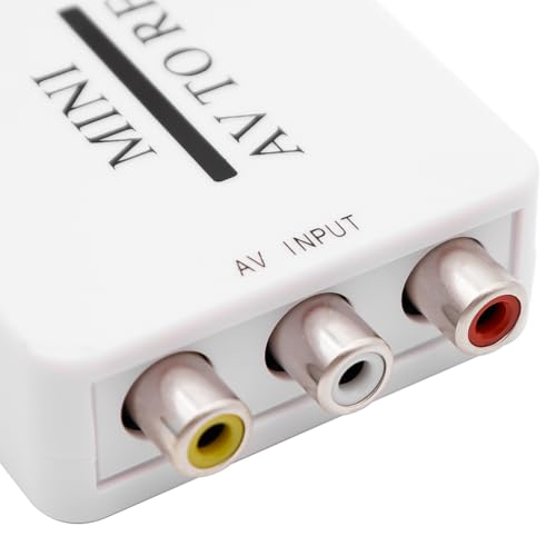 Nicear Bidirektionaler RCA/Composite AV-zu-RF-Modulator-Konverter AV2-Adapter PAL/NTSC/SECAM Zu PAL/NTSC-TV-System, Kompatibel Mit DVD/VCR/PS/Projektor (weiß, Plug and Play)