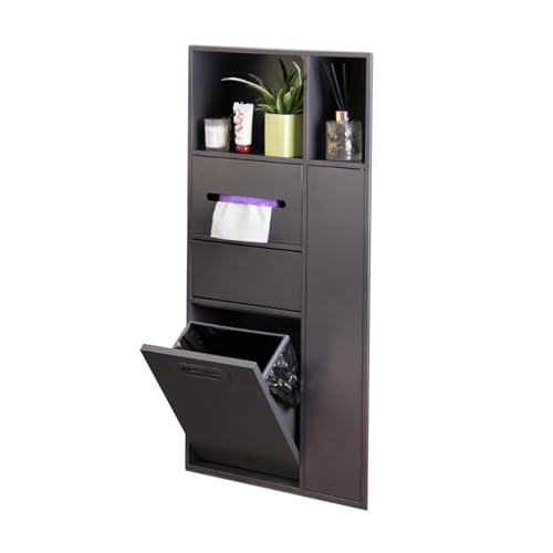 Niche de douche étanche en inox avec étagère intégrée et poubelle