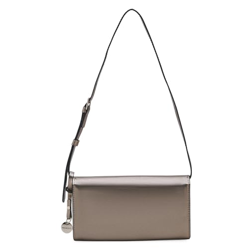 Image of Miraggio Carly Wallet with Adjustable & Detachable Strap | Two Main Compartments | 4 Card Slots | Women Wallets | Gift Items for Women (Silver)
