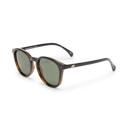 Le Specs Bandwagon Sunglasses - Black Tort, Round, Unisex, Classic 'Everyday' Style