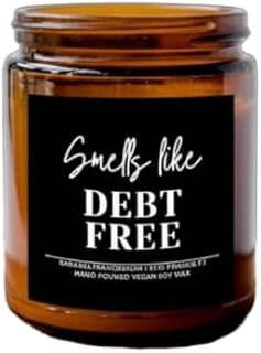 Hilarious Debt Free Soy Wax Candle - Celebrate Financial Freedom, for Mortgage Payoff, Student Loan Victory, or Credit Card Debt Humor