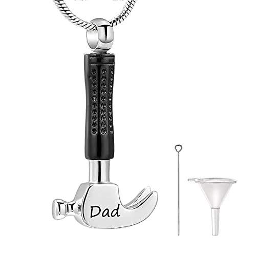 Personalized Handy Man Urn Necklaces For Ashes For Women Men Cremation Jewelry for Ashes Customizable Pet Dog Ashes Necklace Keepsake Memorial Pendant For Adult