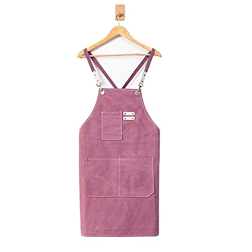 Tablier de cuisine rose avec poches pour ateliers pâtisserie maison