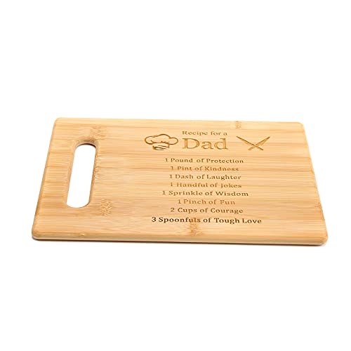 Fathers Day Gift From Daughter Or Son Dad Gift - Engraved Bamboo Cutting Board Gift Set For Dad,Papa, Stepfather, Godfather (D8) #TOP1