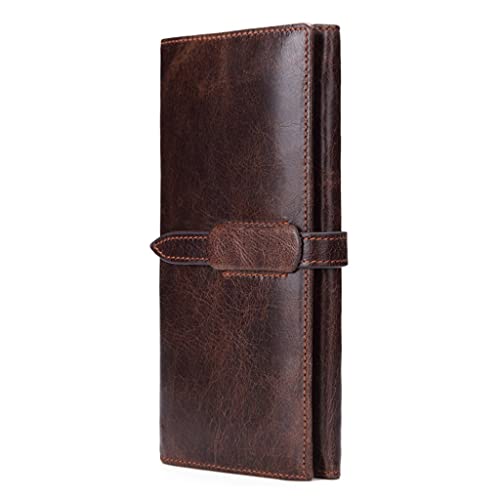 Wallet For Men and Women Long Waxed Leather Wallet Retro Multi-functional Wallet