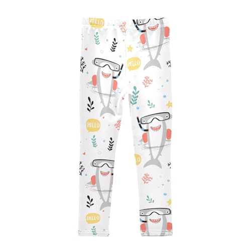 Girls Leggings Hand Drawn Shark Toddler Girls Clothes Leggings for Girls Toddler Girls Leggings 3-4T2