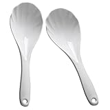 MUCKLILY 2 Stück Reislöffel aus Bpa freiem PP mit Antihaftbeschichtung Leicht und Langlebig Ergonomischer Griff zum Servieren von Reis und Anderen Speisen in Küche und Haushalt