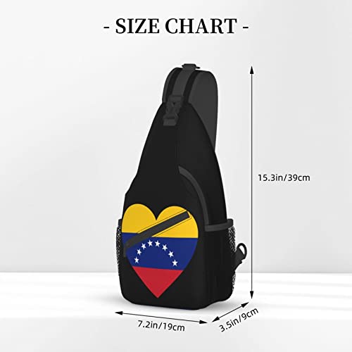 Mochila cruzada unisex Love Venezuela negra miniatura 4