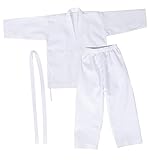 DEARMAMY 1 Juego uniforme de kárate karategui adulto judogi karate kimono ropa de pantalones deportivos uniforme de judos cinturón cintura elástica karate adulto Mezcla de algodón
