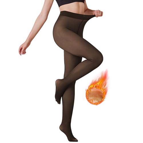 Collant termici da donna, collant da donna, invernali, collant imbottiti, collant termostringenti, collant foderati, collant spessi da donna, alta elasticità, in pile, da donna, colore nero, Nero ,