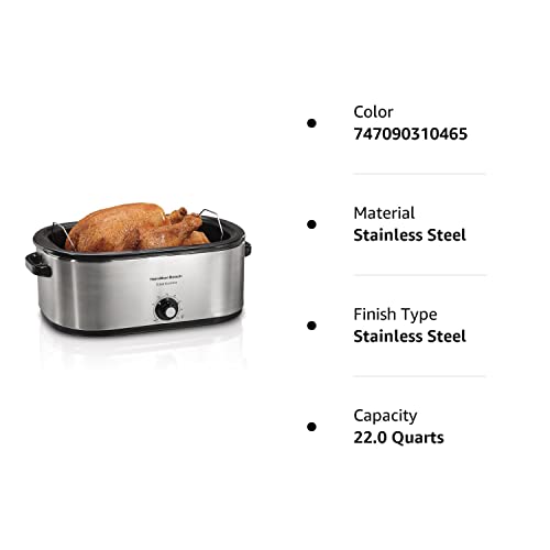 Hamilton Beach 28 Lb 22-Quart Roaster Oven With Self-Basting Lid (Stainless Steel) #TOP1