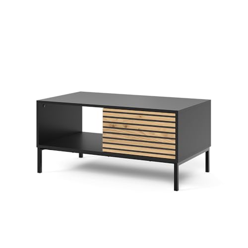 Vicco Couchtisch Eliza, Schwarz/Eiche, 90 x 50 cm mit Einer...